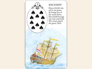 Kartenlegen Lenormandkarte Das Schiff Deutung als Tageskarte